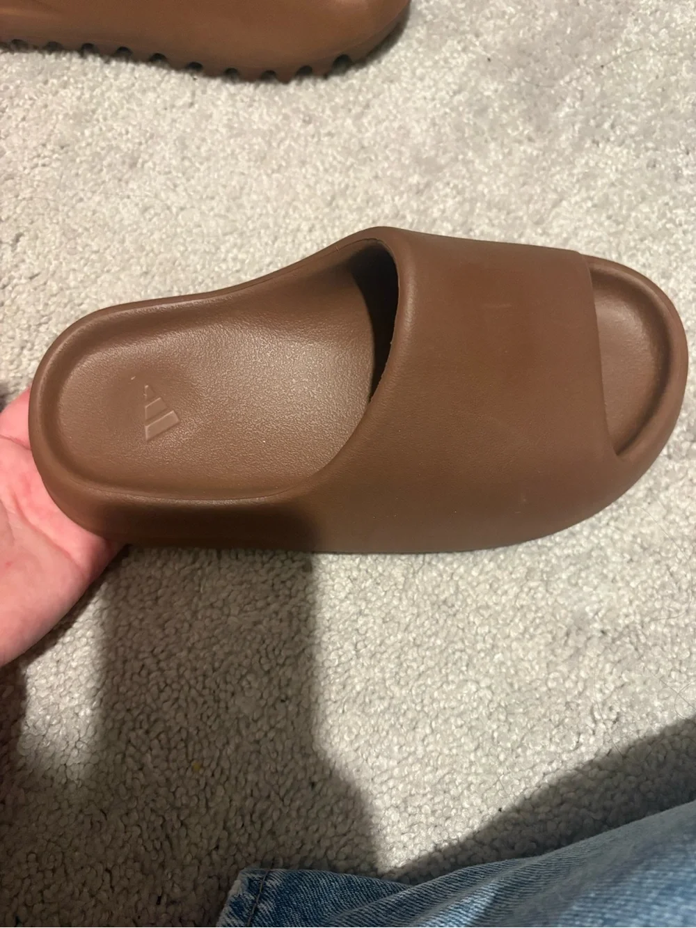 Chunky Slide Sandals in Brown